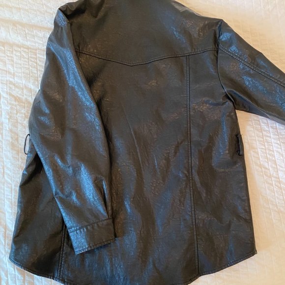 Faux Leather Shirt Jacket - Picture 2 of 5